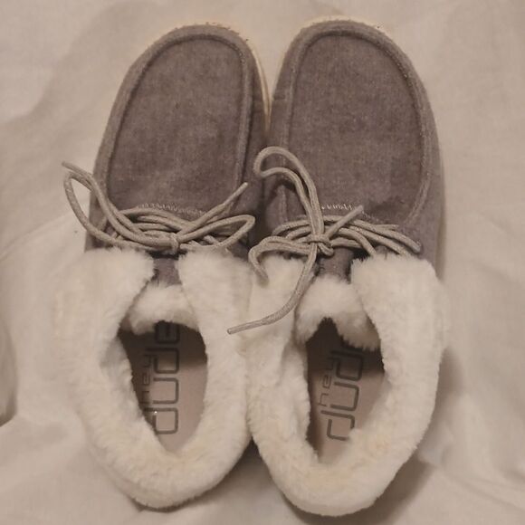 Hey Dude Britt gray white fur lined lace up boots size 10 - Picture 6 of 7